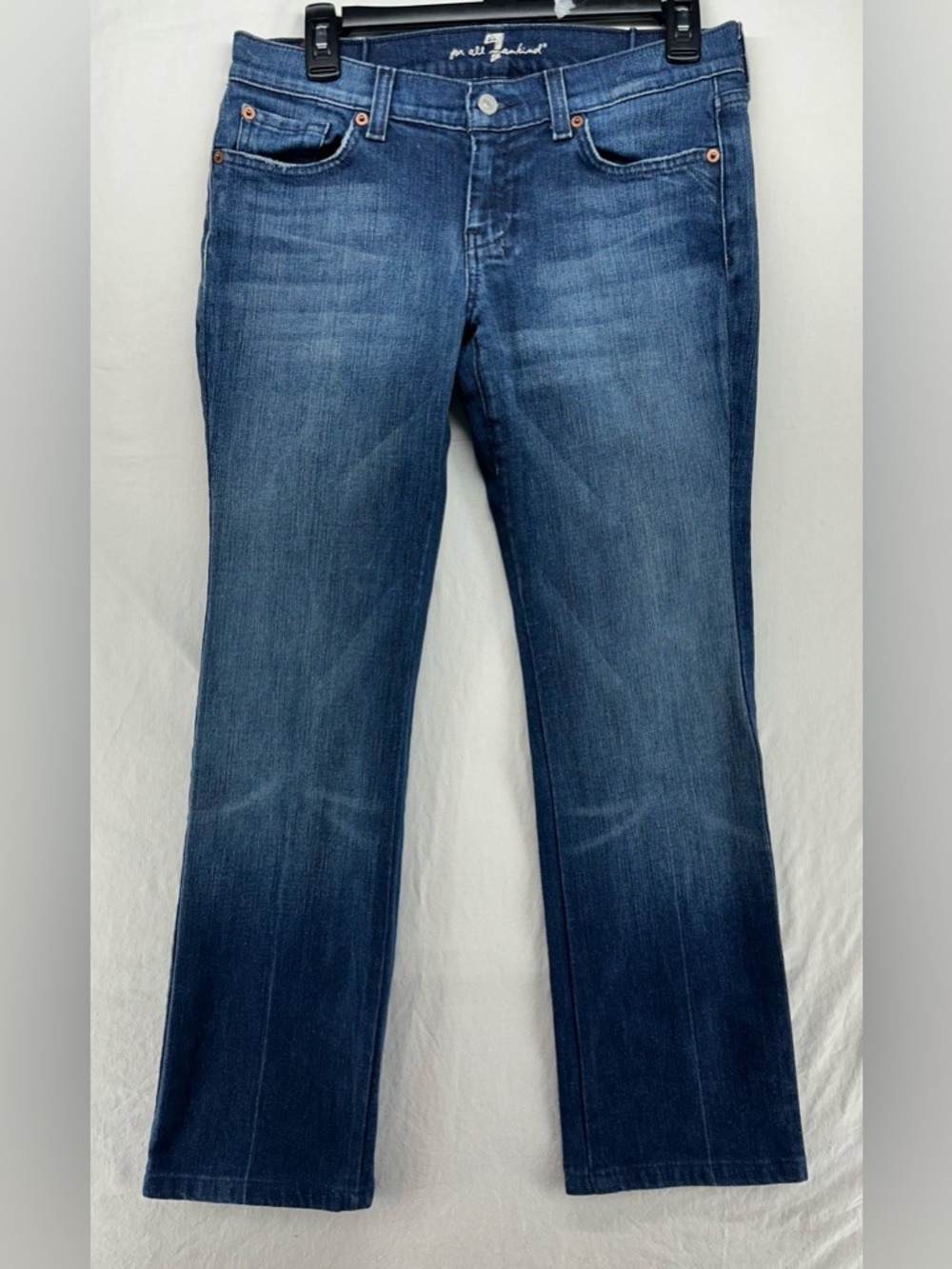 7 For All Mankind Jeans Womens 29 Altered Blue Dojo Straight Stretch Y2K Denim
